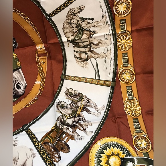 HERMES Carre90 CHEVAUX DE TRAIT Silk Scarf 😍🐴🐎🔥 - Picture 10 of 17